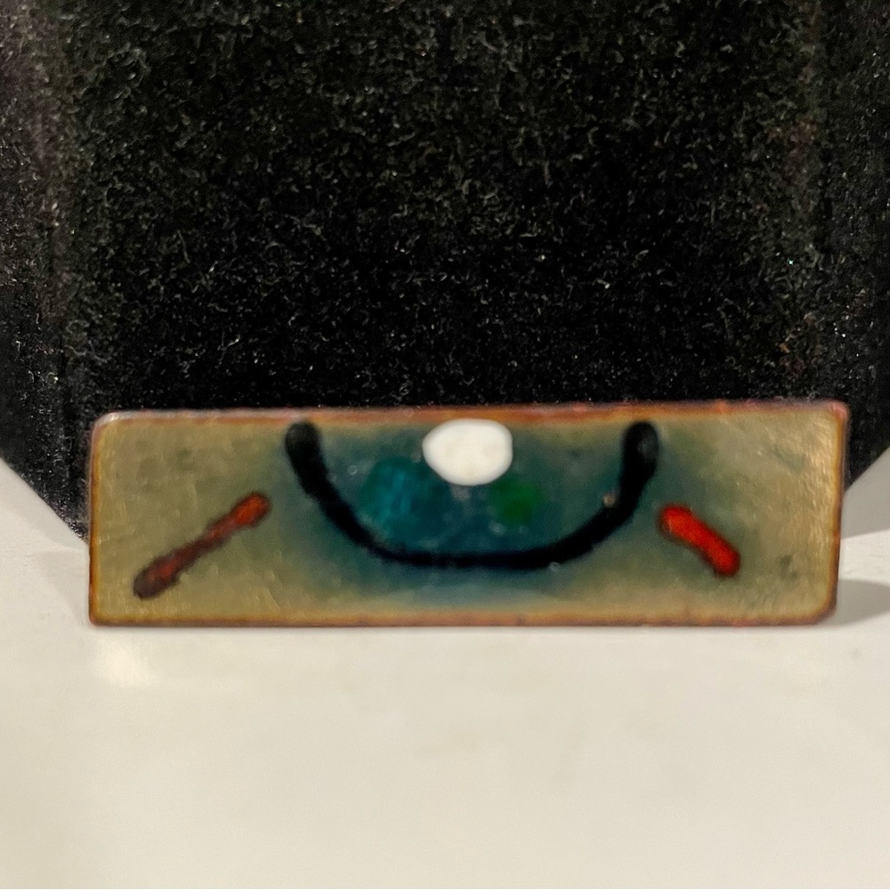 Vintage Enamel and Brass Tie Cip